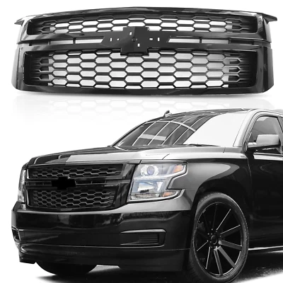 Front Glossy Black Bumper Grille For 15-20 Chevrolet Tahoe Suburban LS LT Foto 1 de 4