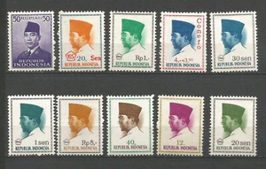 Indonésie années 60 le Président Sukarno 10 timbres non oblitérés /TR4896 - Picture 1 of 1