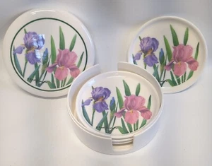 Rodger Bucklin Vintage 1987 Melamin Iris Untersetzer - Bild 1 von 5