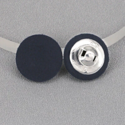 Cashmere Wool Fabric Covered Dome Metal Loop Aluminum Buttons Coat Sweater Diy - Image 1 of 4