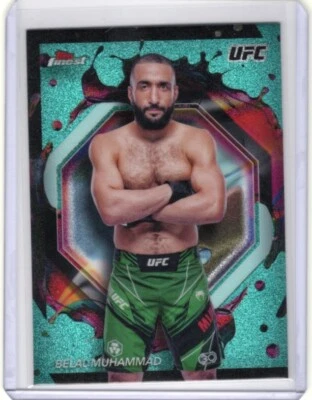 2024 Topps Finest UFC Aqua Belal Muhammad Rare - Image 1 of 2