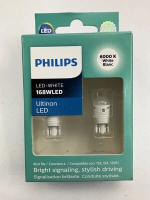 Philips 168WLED Ultinon Luz LED 168 Blanco 6000K, Bombillas Bombilla # 158, 194, 12961 Foto 1 de 4