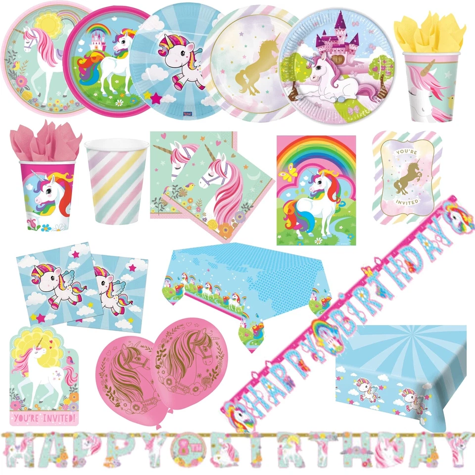 Einhorn Geburtstag Kindergeburtstag Unicorn Lila Gold Pink Deko Party Dekoration - Bild 1 von 1