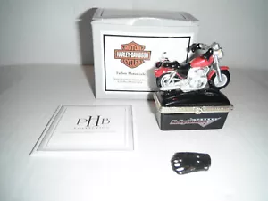 Harley Davidson Fatboy Motorrad Vintage Schmuckkästchen Fahrhandschuhe klappbar PHB - Bild 1 von 5