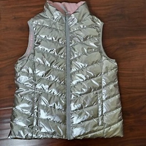 Wonder Nation Metallic & Pink Reversible Puffer Vest Girl's Size XL (14/16) - Picture 1 of 7