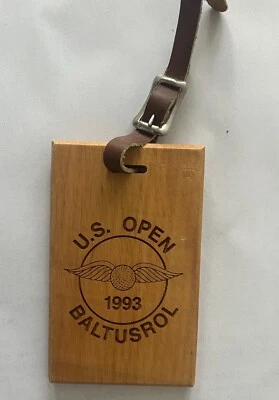 Bolsa de golf de madera rara etiqueta Baltusrol Country Club 1993 US Open Lee Jansen Champ Foto 1 de 2