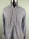Peter Millar 100% Cotton Size Medium Blue/White Checkered Button Down Shirt