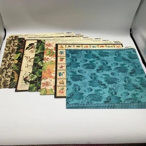 20 Graphic 45 Tropical Travelogue Collection Loose 12 x 12 Craft Paper Cardstock - Picture 1 of 8