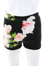 Cynthia Rowley Womens Neoprene Floral High Waisted Mini Shorts Black Pink Size 2