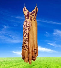 Bohemian Summer Halter Dress for Women, Maxi Dress, Peach Floral Hippie DressS/M