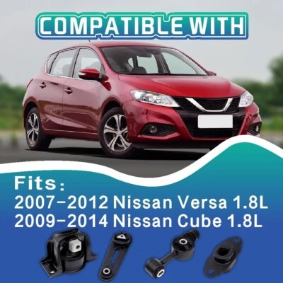 Juego de 4 Montaje Motor + Transmisión para Nissan All Cube, Versa 07-12 Kit 1.8L Foto 1 de 4