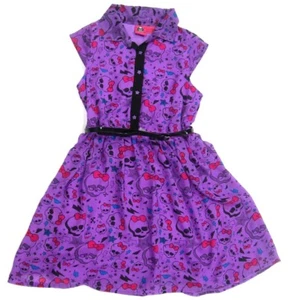 Girls Monster High Mattel 2012 Fashion Party Dress w/Belt Purple XL 14/16 - Picture 1 of 5