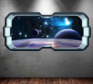 Adesivo Pianeti Spazio Adesivo 3D Camera Rimovibile Murale MySticky Art Decor - Foto 1 di 1
