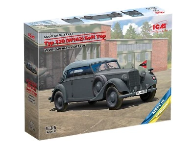 ICM 35542 - Tipo 320 (W142) Cabriolet techo blando, coche de personal alemán de la Segunda Guerra Mundial - Kit modelo Foto 1 de 4
