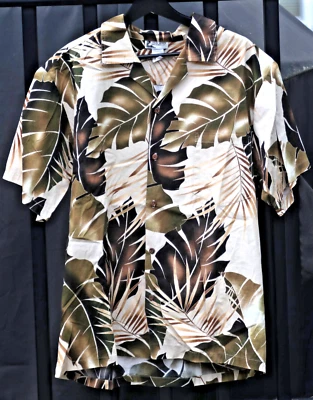 Vintage Hawaiian Shirt Local Motion XL Made in Hawaii Floral Brown Beige - Image 1 of 4