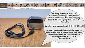 Samsung Galaxy Buds 3 Pro SM-R630 Silver Wireless Charging Case ONLY + Cable - Picture 1 of 24