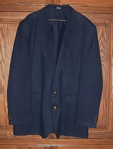 MEN'S HAGGAR GENTLEMAN'S FIT 2 BUTTON  DARK NAVY BLAZER/ SPORTCOAT  46'' CHEST - Picture 1 of 7