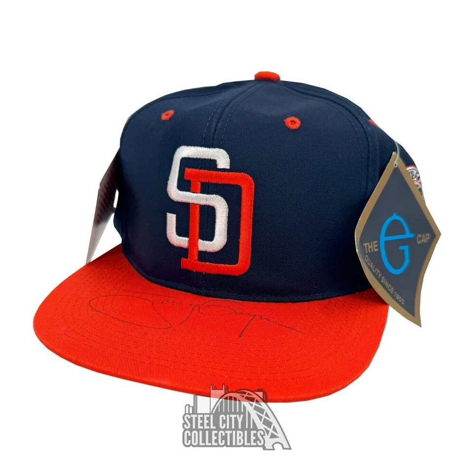 Boné de beisebol Tony Gwynn autografado San Diego Padres azul marinho/laranja - JSA - Imagem 1 de 1