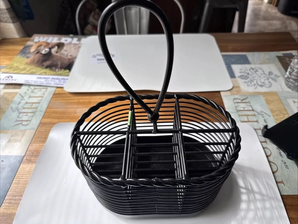 Silver Ware Basket By MIKASA gourmet Basics Black - Image 1 of 4