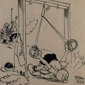 Max Otto Stups und Ringbrüder Green Post Comic Cartoon sign dibujo aprox. 1935 - Imagen 1 de 4