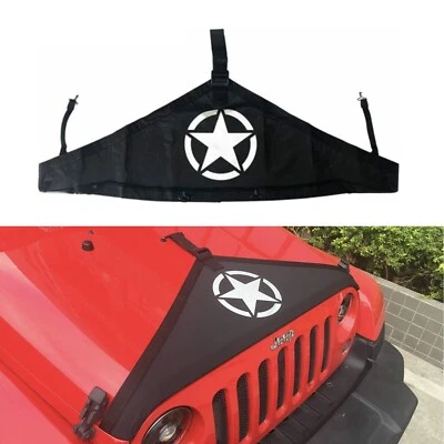 Front Hood Bra Cover T-Style Protector Kit for Jeep Wrangler JK 07-17 Star Logo - Изображение 1 из 4