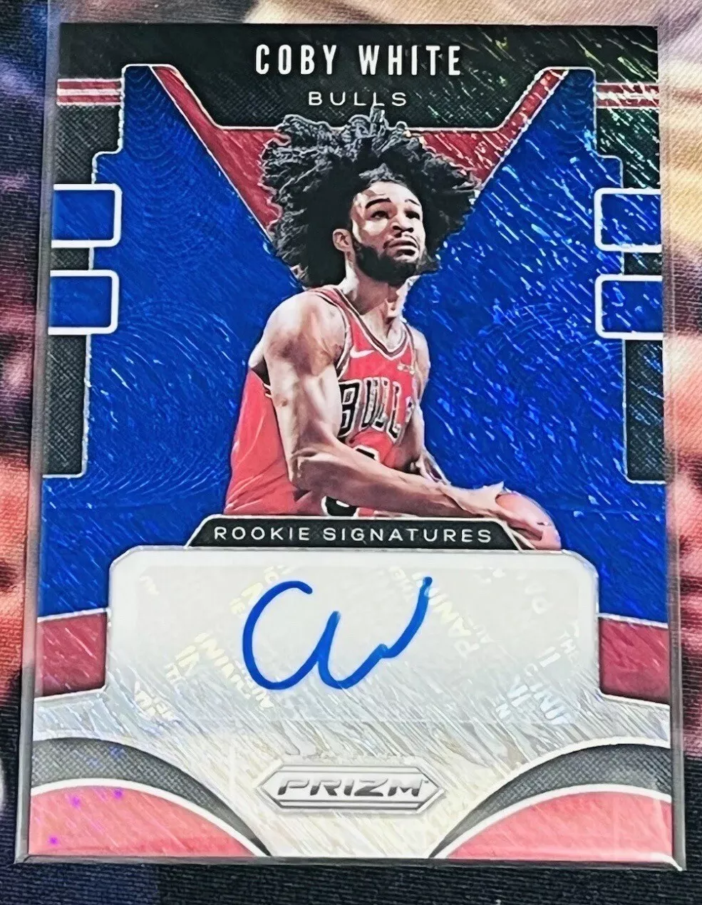COBY WHITE 2019-20 PANINI Prizm Blue Shimmer AUTO Rookie Signatures RC