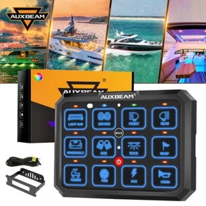 AUXBEAM RGB 12 Gang Switch Panel Momentary Circuit Control System For Kenworth - Picture 1 of 12