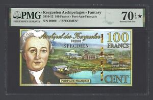 France - Archipe Kerguelen 100 Francs 2010-12 "Spécimen" Non Circulé Grade 70