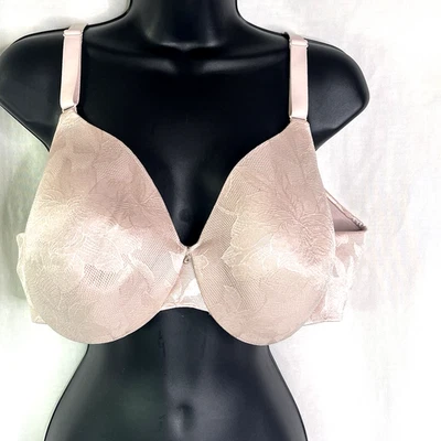 Sutiã Cacique 42C cobertura total levemente alinhado rosa macio floral com aro acolchoado - Imagem 1 de 4