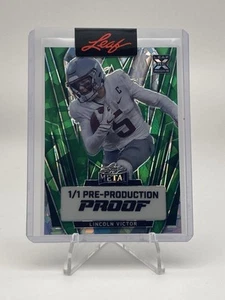 Lincoln Victor 2024 Leaf Metal PreProduction Proof 1/1 DENVER BRONCOS Green Wave - Picture 1 of 2