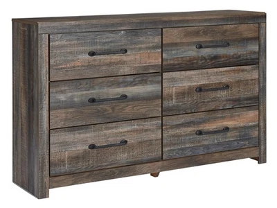 Drystan Rustic Industrial 6 Drawer Dresser, Weatherworn Brown - Image 1 of 4