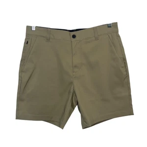 Puli Khaki Stretch Gewebte Shorts Herren Größe 32 Khaki Neu Golf Sommer - Bild 1 von 10