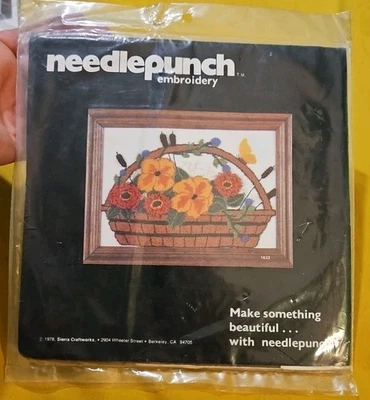 Kit de bordado perforador de aguja vintage Sierra Craftworks #1832 flores y colas de gato Foto 1 de 3