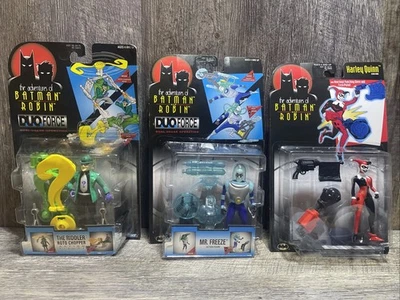 3 figuras de colección Batman & Robin Adventures Harley Quinn, Mr. Freeze, The Riddler Foto 1 de 4