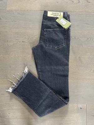 Pantalones de mezclilla para hombre Gucci negros lavado ecológico org 10000G W 34 pulgadas Foto 1 de 4