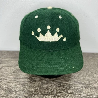 De colección Años 80 Stussy Talla King Corona Sombrero Gorra Snapback Verde Lana Gorra Ropa de Calle RARO Foto 1 de 4