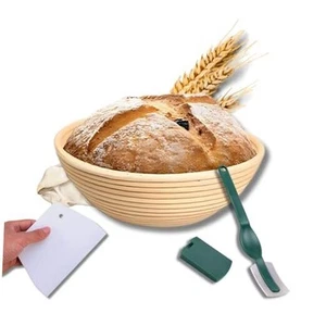 Round Bread Proofing Basket 9 Inch Set | Sourdough Proofing Basket + Bread - Picture 1 of 8