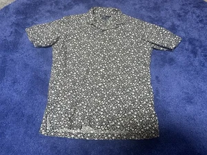 Vintage Polo Ralph Lauren Shirt Mens Med Black Flower Print Clayton Short Sleeve - Picture 1 of 3