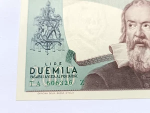 2000 LIRE GALILEO GALILEI DECR. MIN 24/10/1983 NUMERI VERDI FDS MOLTO RARA - Picture 1 of 4