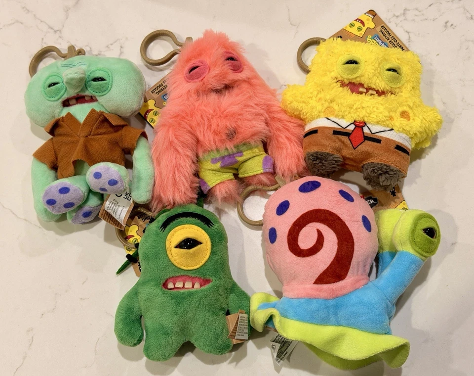 Zuru Fuggler Spongebob Key Rings 5inch set of 5 Gary Patrick Plankton - Image 1 of 1