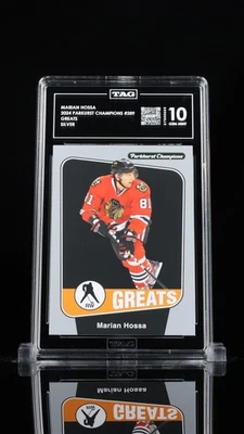 Campeones Parkhurst 2024-25 Marian Hossa #289 plata paralelo etiqueta 10 Foto 1 de 2