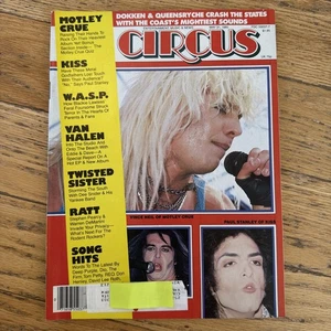 VINTAGE CIRCUS MAGAZINE MAY 31 1985 KISS CRUE VAN HALEN RATT TWISTED SISTER WASP - Picture 1 of 20
