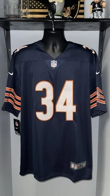Camiseta deportiva Walter Payton #34 de los Chicago Bears cosida azul marino sobre el campo nueva con etiquetas Foto 1 de 4