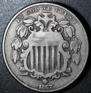 1867 SHIELD NICKEL - Picture 1 of 2