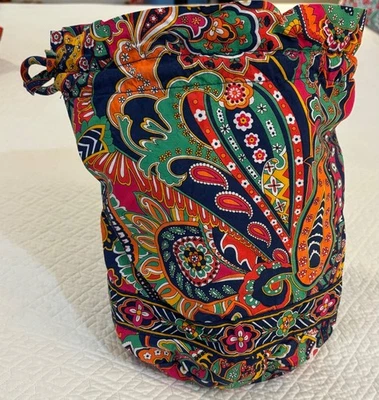 Vera Bradley Ditty Waterproof Drawstring Bag Lola Paisley And Floral Multicolor - Image 1 of 4
