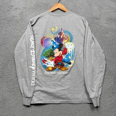 Disneyland Shirt Mens Medium Gray Long Sleeve Hanes Disney Parks Resort Graphic - Image 1 of 4