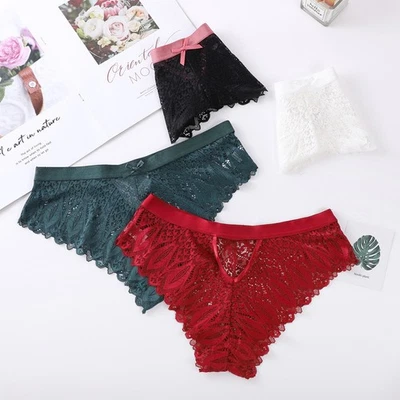 5 Pack Lot Sexy Womens See Through Lace Panties Underwear Briefs Lingeries Soft - Image 1 of 4