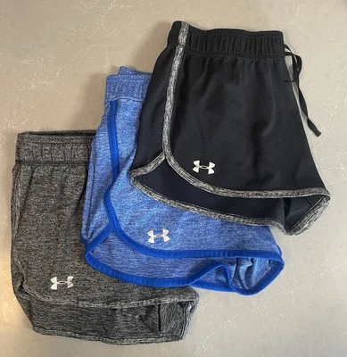 3 pares de pantalones cortos de running Under Armour para mujer con cordón negro azul gris talla S EC Foto 1 de 4