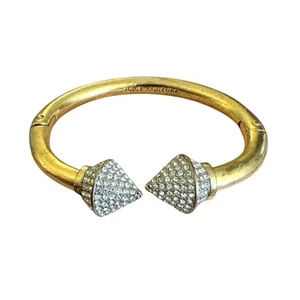 Juicy Couture JC Gold Tone Rhinestones Bangles Pave Spike Bracelet Vtg Punk RARE - Picture 1 of 17