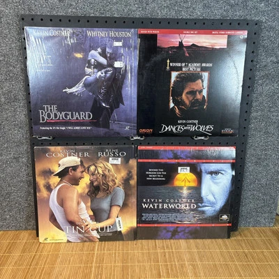 (4)~Costner Laserdiscs~Waterworld, Tin Cup, Dances with Wolves and The Bodyguard - Image 1 of 4